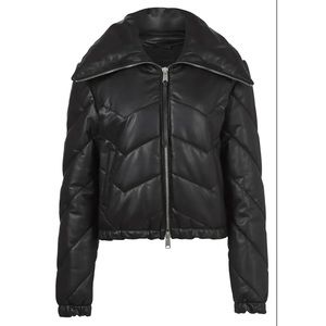 AllSaints Paislee Leather Puffer Jacket